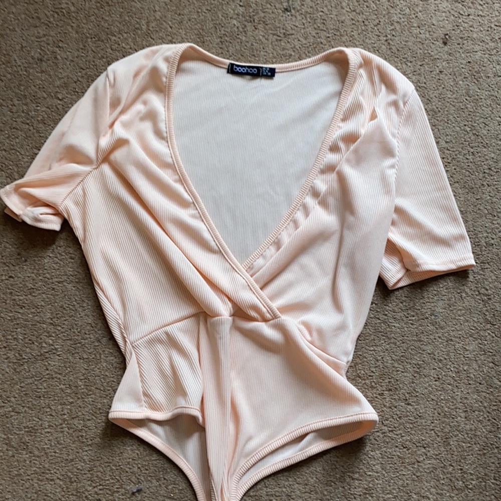 peach ribbed body suit - Picture 2 of 2